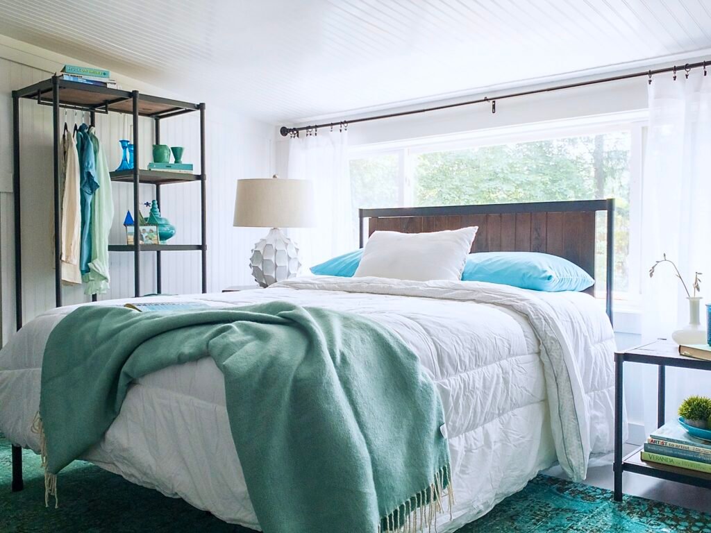 guest room makeover with industrial modern furniture from Zinus.