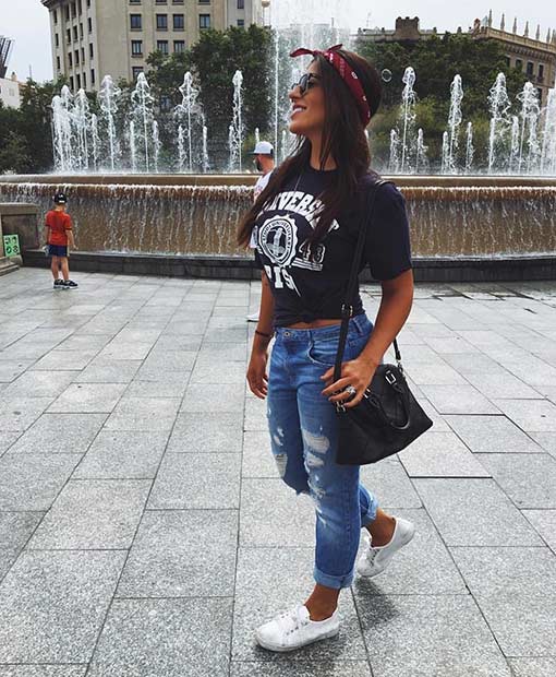 Casual Outfit Idea with Bandana 